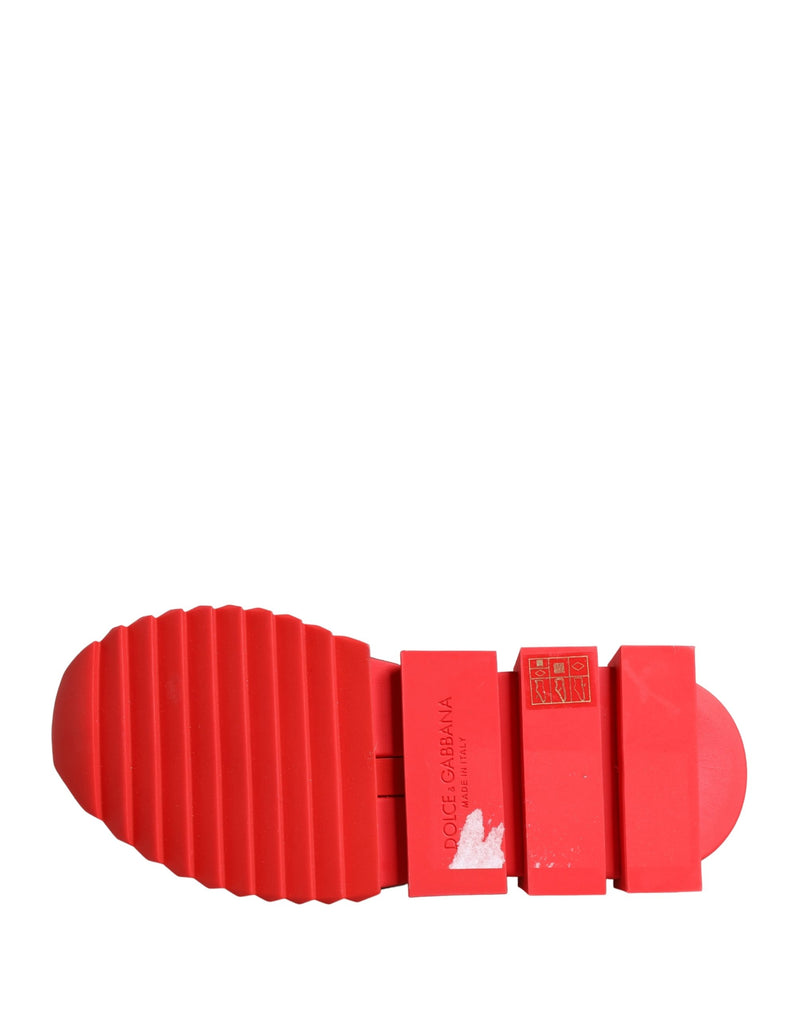 Dolce & Gabbana Sorrento Red Black Slip-On Sneakers