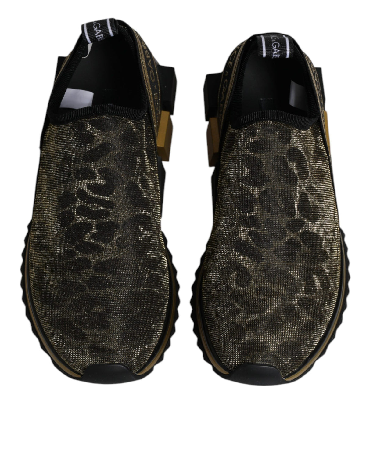 Dolce & Gabbana Gold Glitter Leopard Sorrento Sneakers