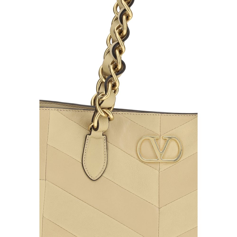 Valentino Garavani Gold Napa Leather Shoulder Bag - Laseine Model