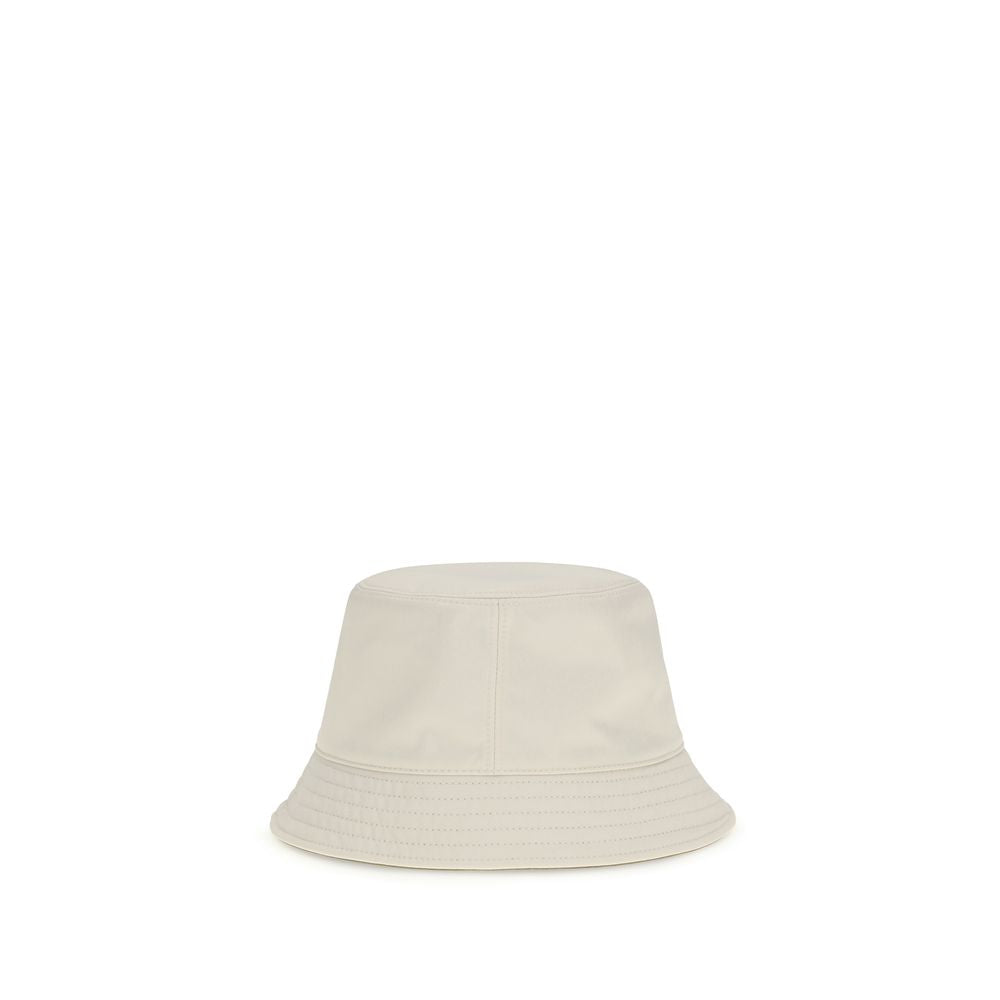 Moncler White Polyester Reversible Bucket Hat for Women