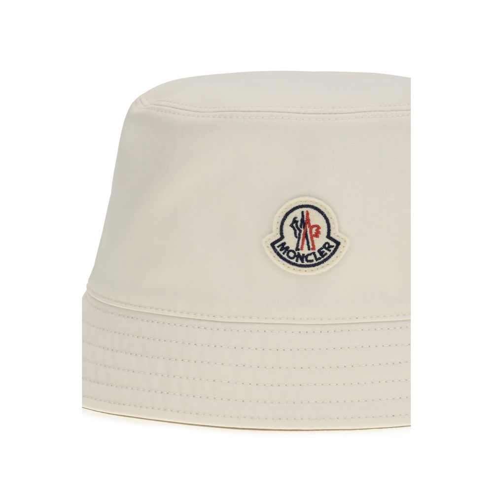 Moncler White Polyester Reversible Bucket Hat for Women