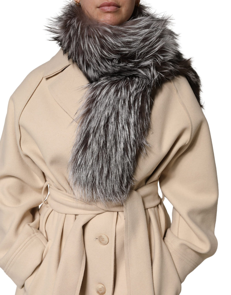 Dolce & Gabbana Écharpe en Fourrure de Renard Argenté