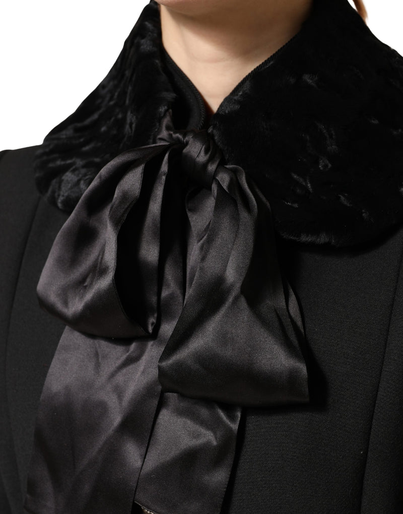 Dolce & Gabbana Black Lamb Fur Neck Warmer for Women