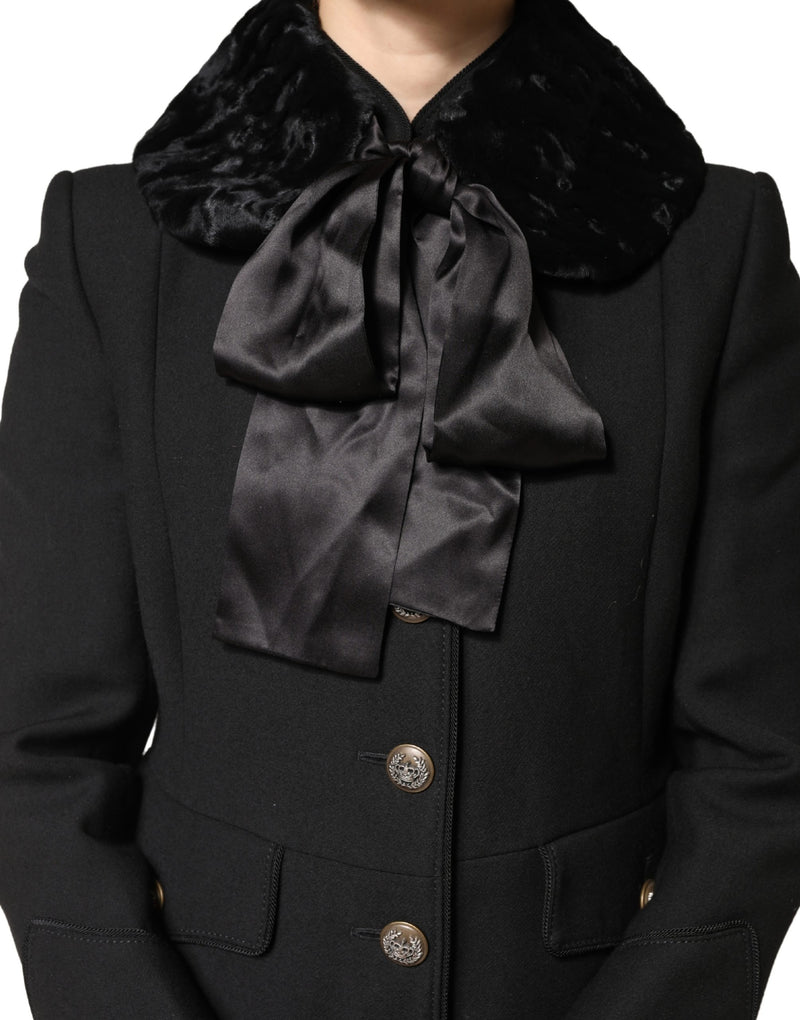 Dolce & Gabbana Black Lamb Fur Neck Warmer for Women