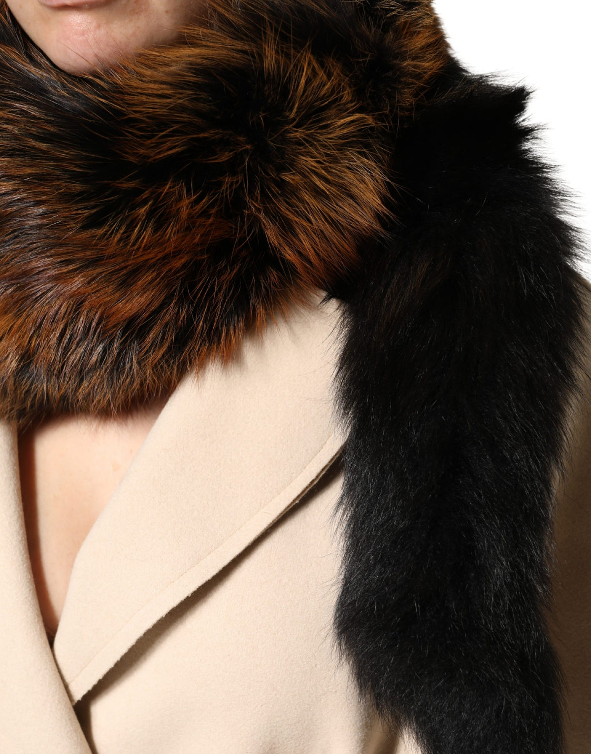 Dolce & Gabbana Écharpe en Fourrure de Renard Rouge Brun