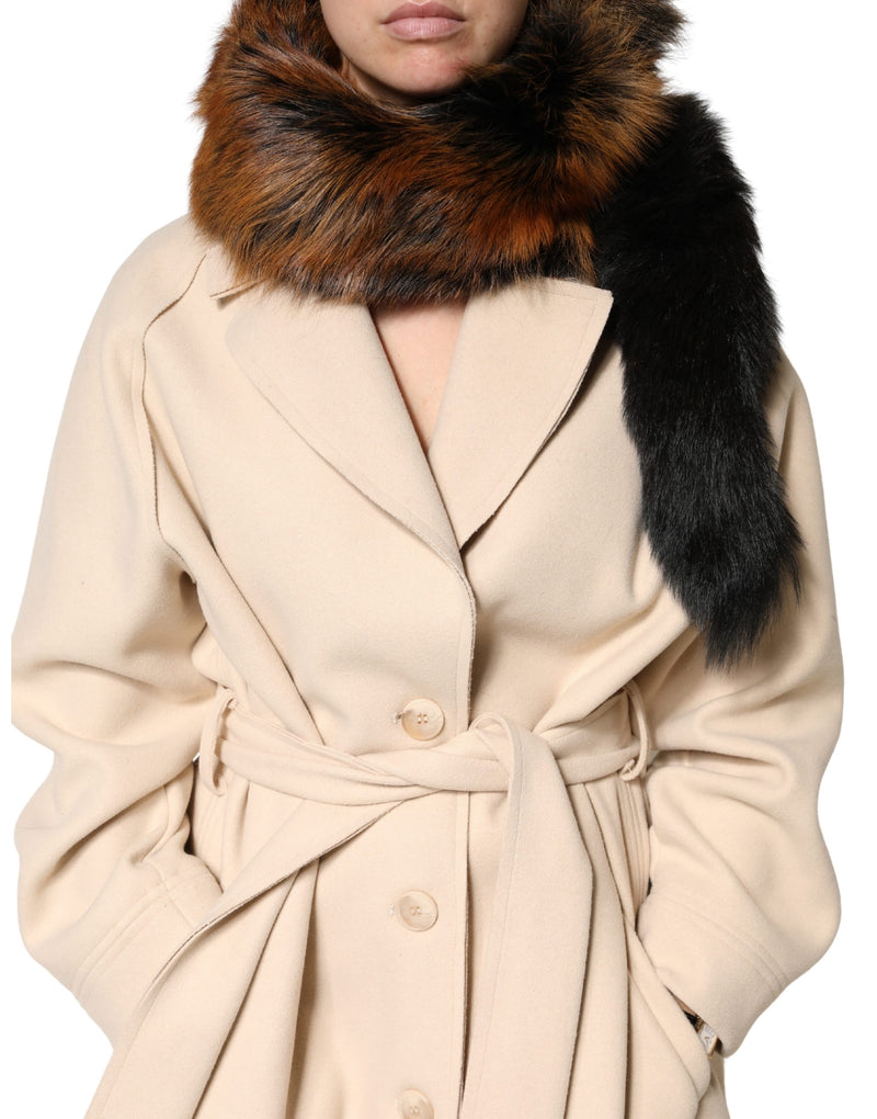 Dolce & Gabbana Écharpe en Fourrure de Renard Rouge Brun