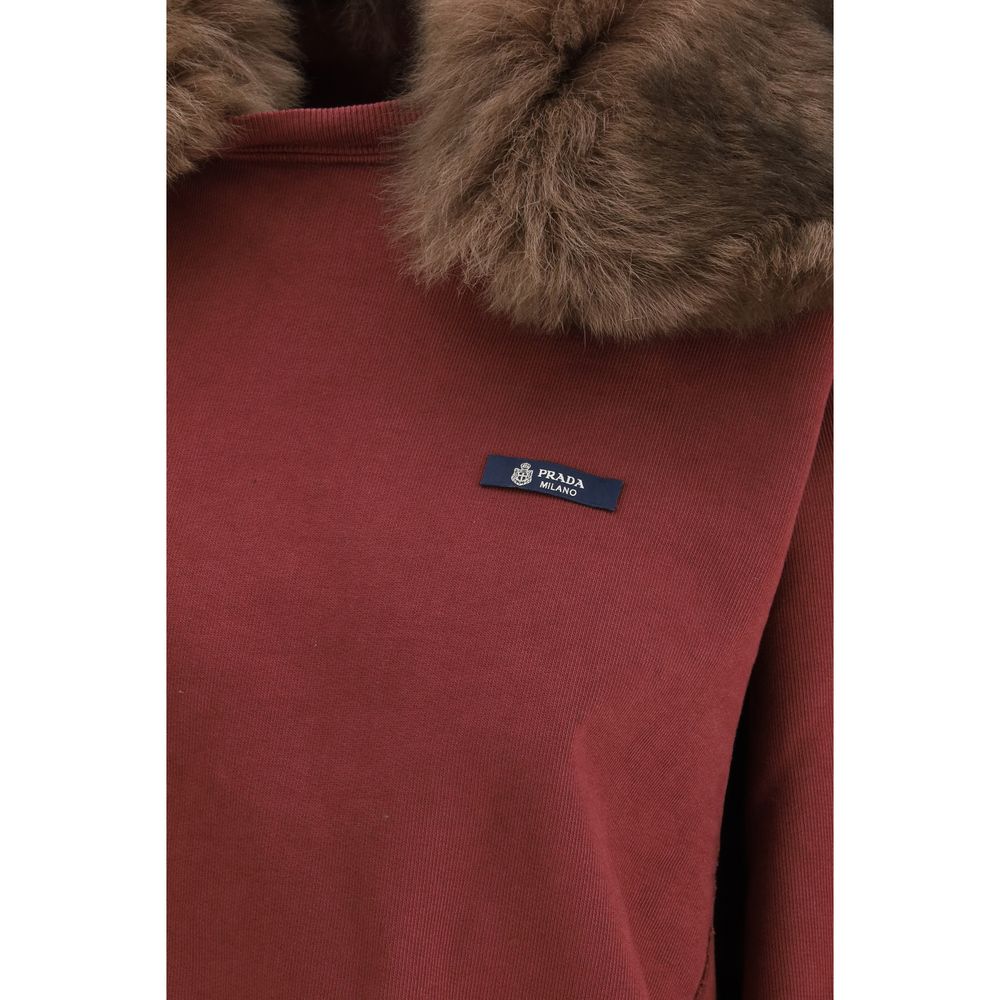 Prada Bordeaux Cotton Sweatshirt - Oversized Luxury