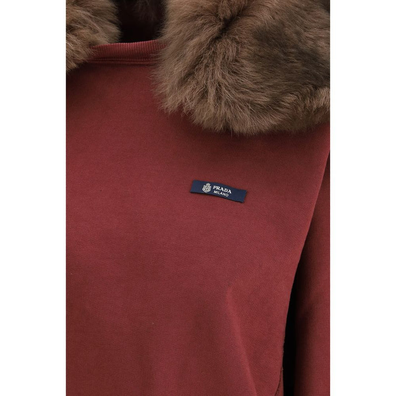 Prada Bordeaux Cotton Sweatshirt - Oversized Luxury