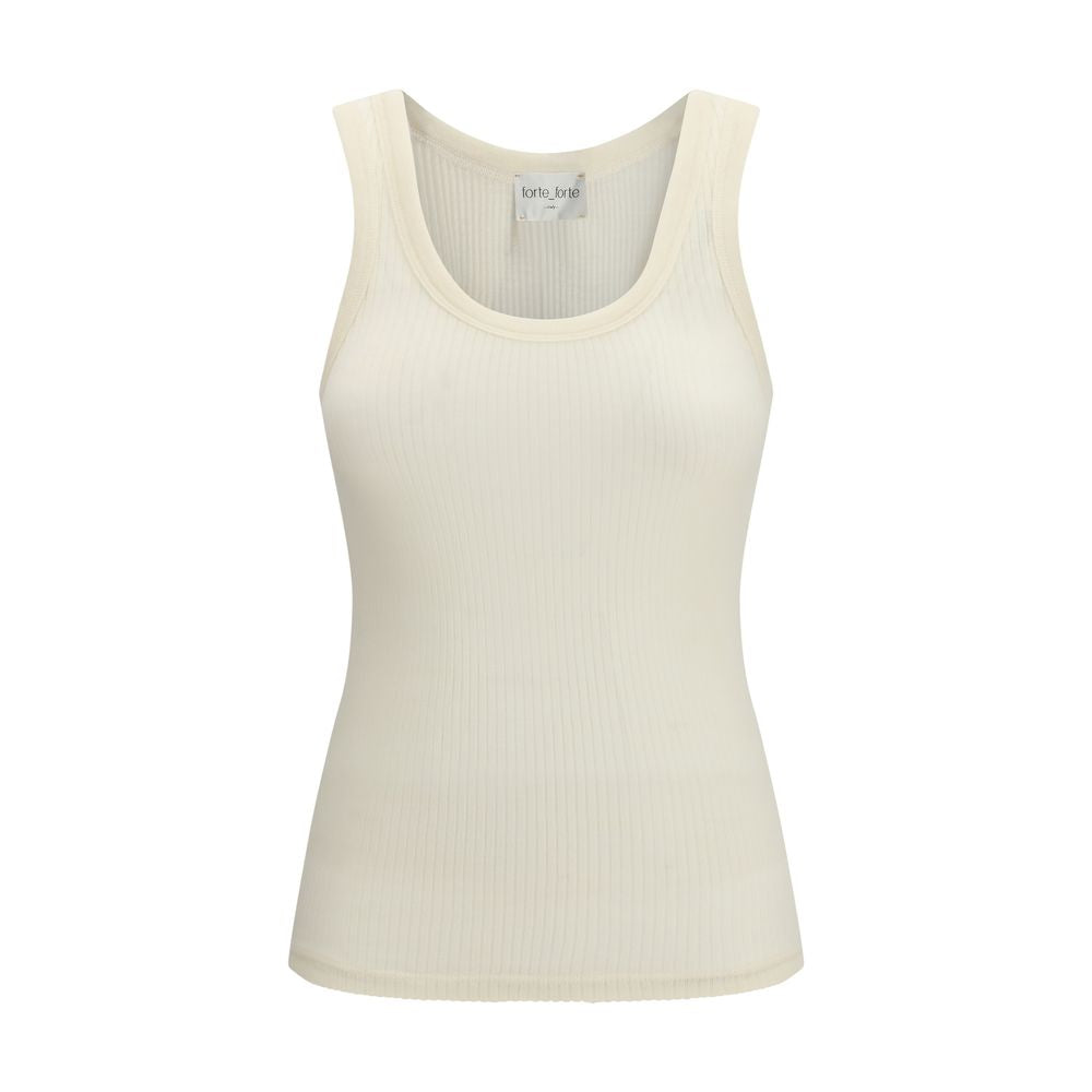 Forte_Forte Beige Fleece Wool Top for Women - Elegant Comfort