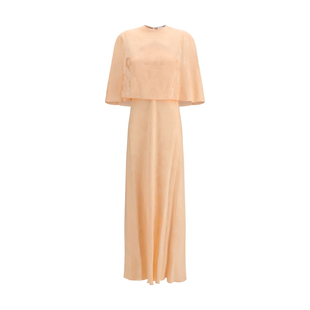 Forte_Forte Orange Viscose Bouquet Jacquard Long Dress