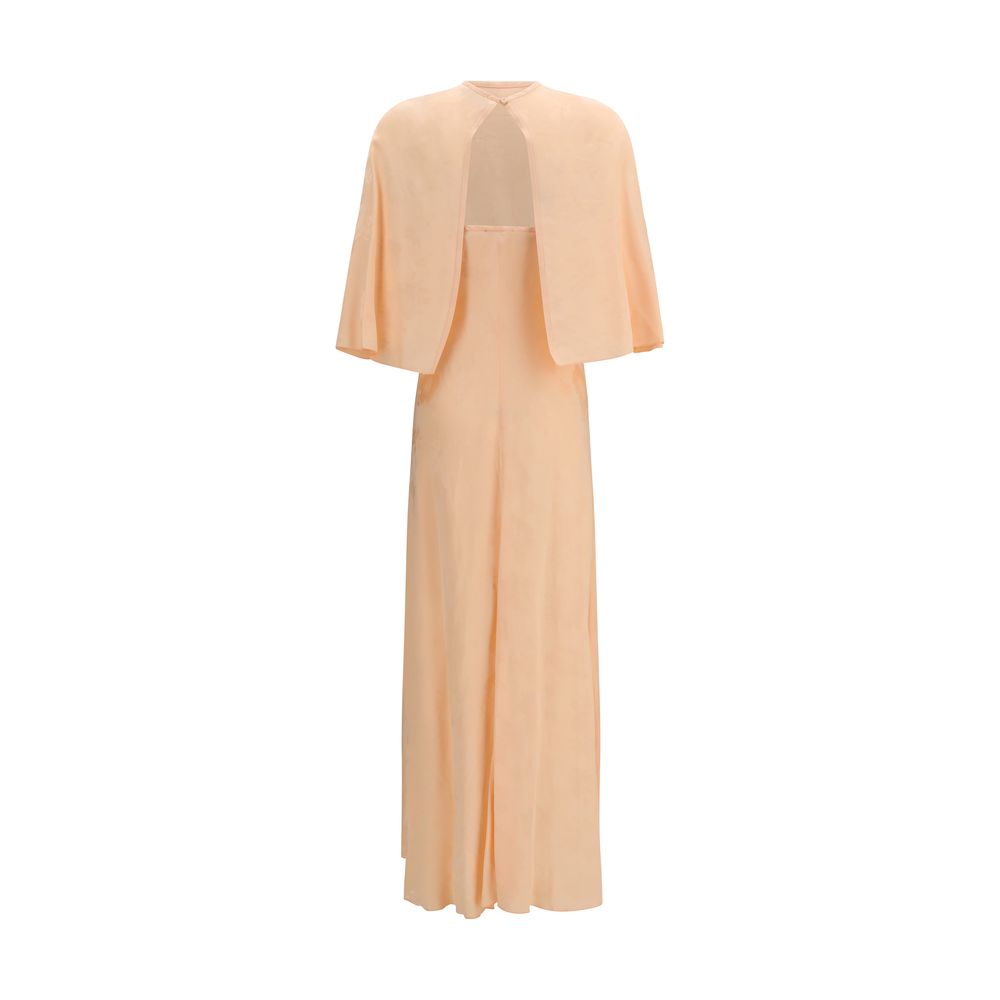 Forte_Forte Orange Viscose Bouquet Jacquard Long Dress