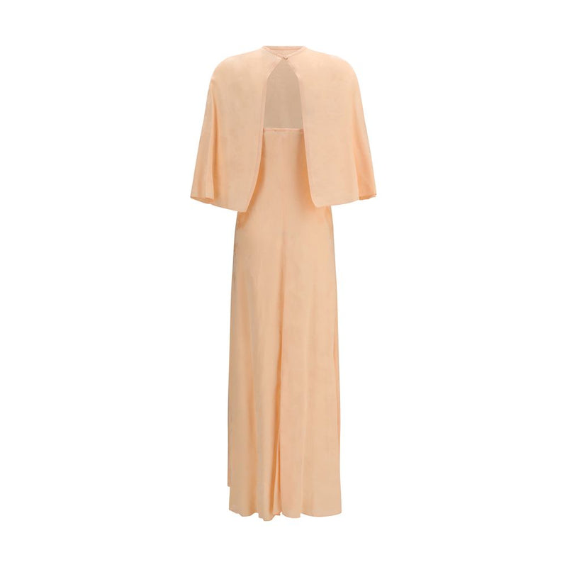 Forte_Forte Orange Viscose Bouquet Jacquard Long Dress