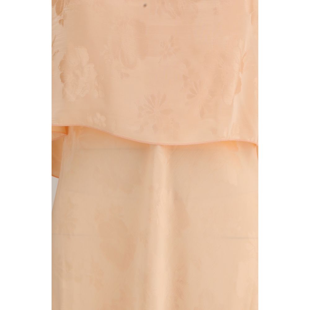 Forte_Forte Orange Viscose Bouquet Jacquard Long Dress
