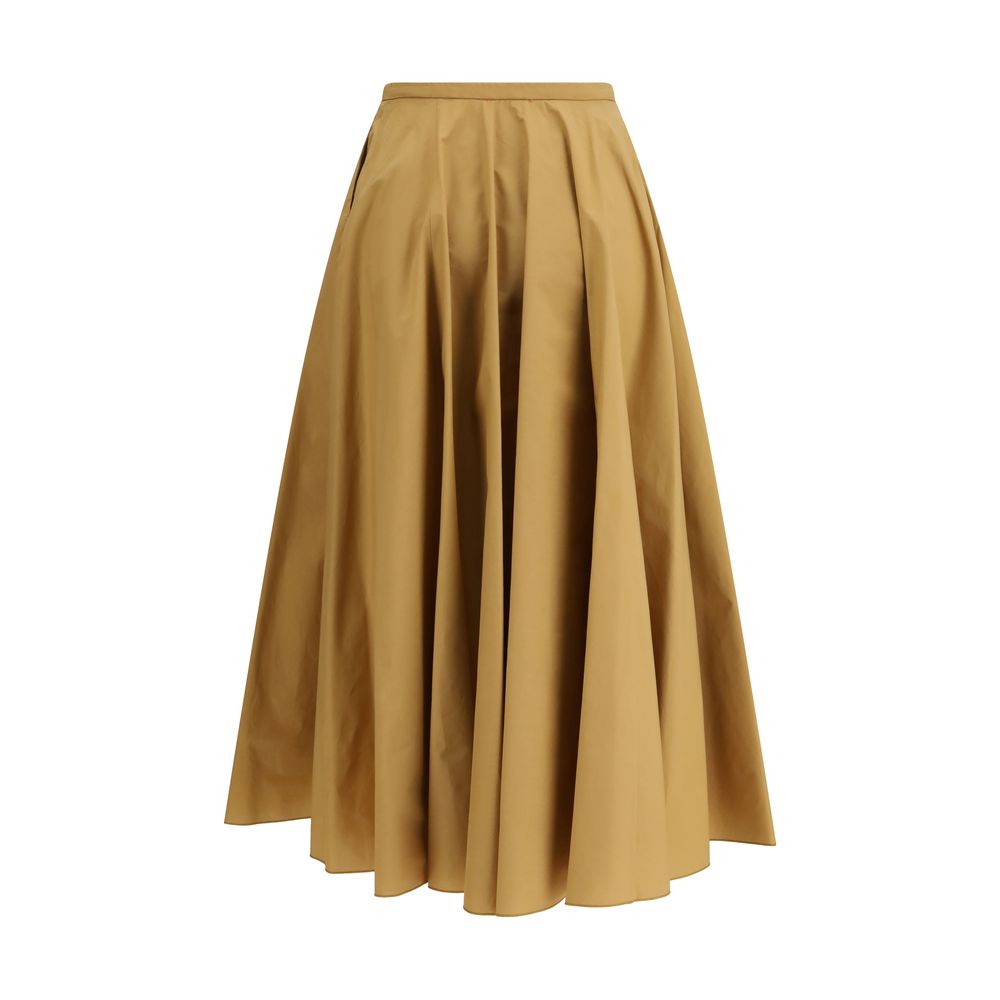 Forte_Forte Jupe Longue en Coton Beige pour Élégance Sans Effort