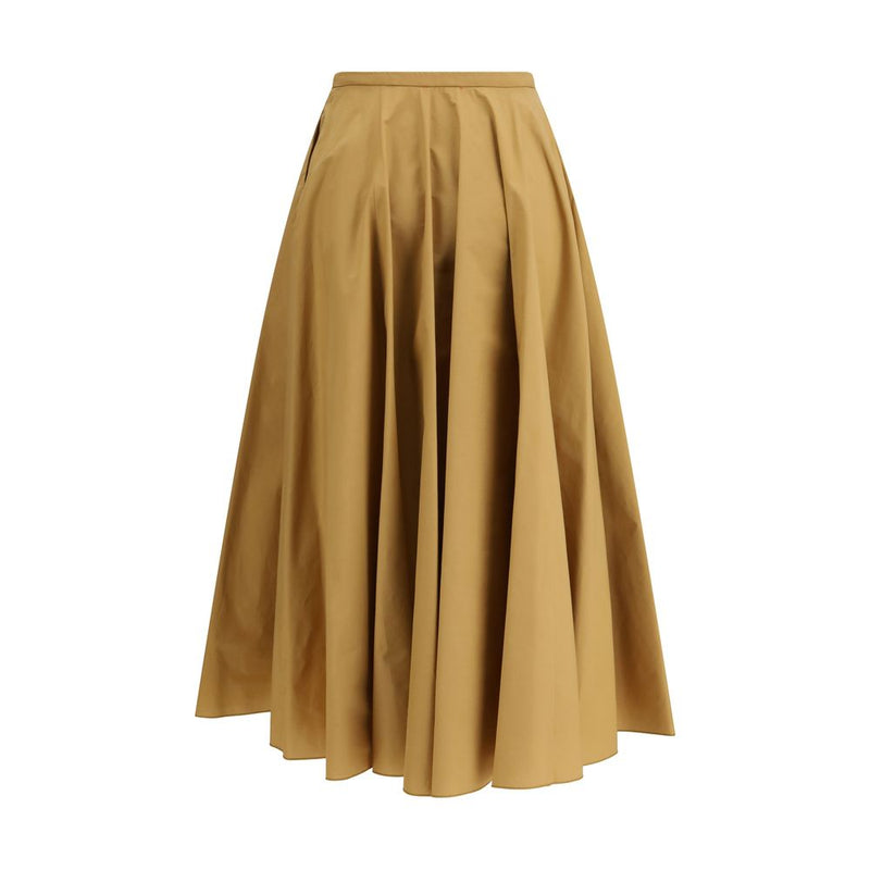 Forte_Forte Beige Cotton Long Skirt - Effortless Elegance