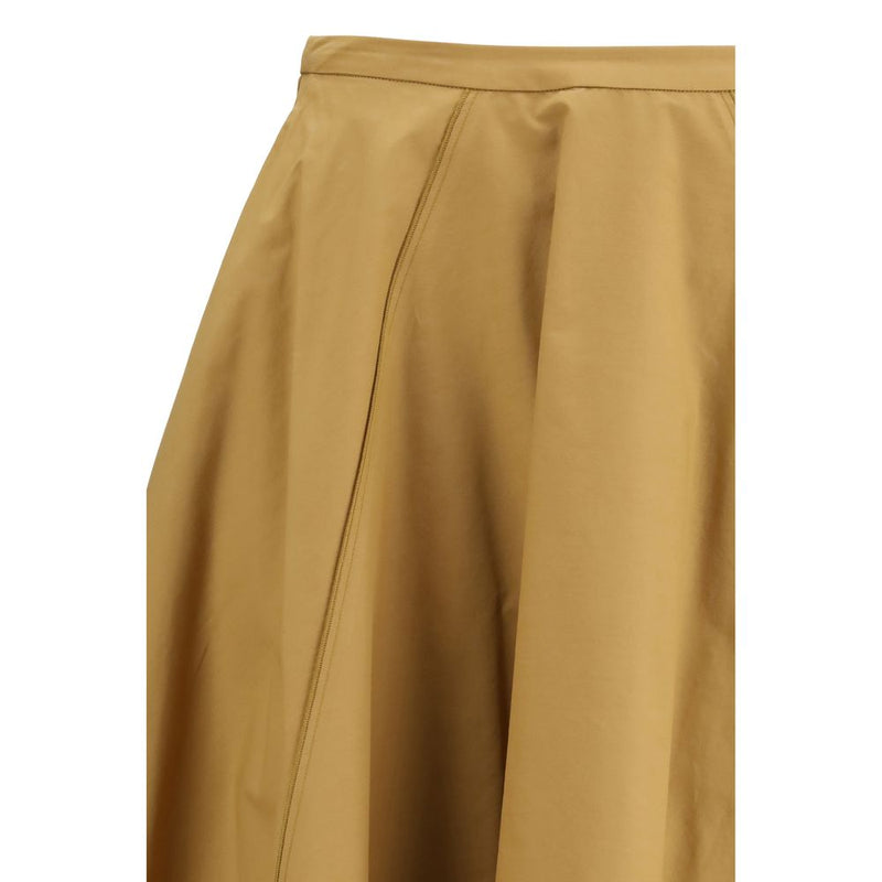 Forte_Forte Beige Cotton Long Skirt - Effortless Elegance