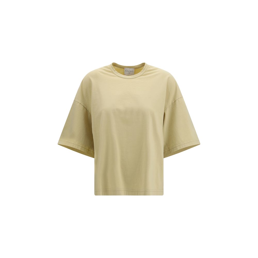 Forte_Forte Beige Oversized Cotton T-Shirt - Relaxed Fit