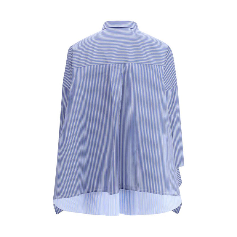 Sacai Blue Cotton Pattern Shirt - Oversized Design for Women