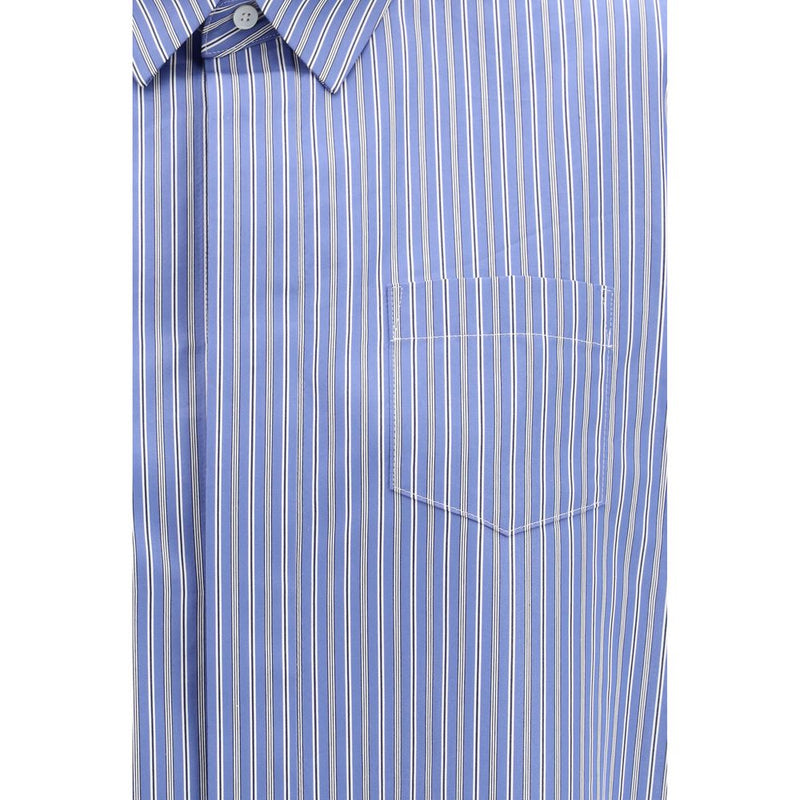 Sacai Blue Cotton Pattern Shirt - Oversized Design for Women