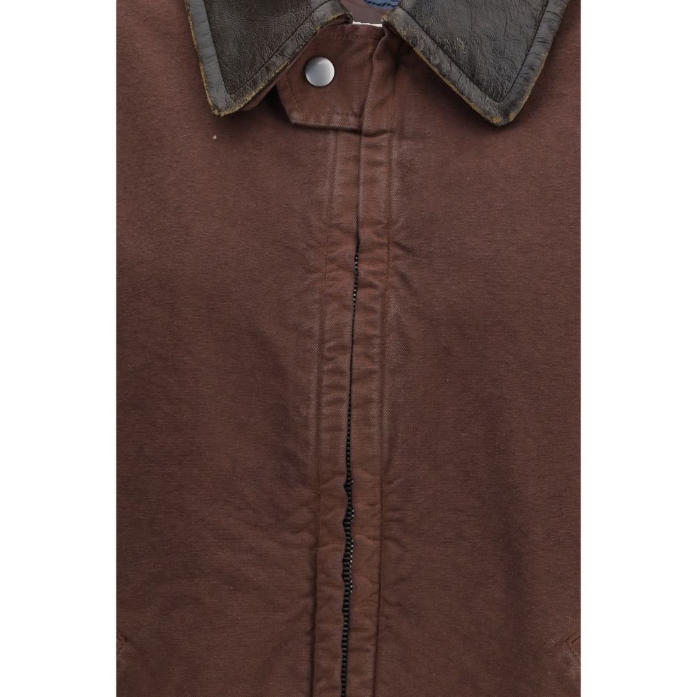 Prada Canvas Old Peacoat - Brown Cotton Coat for Women