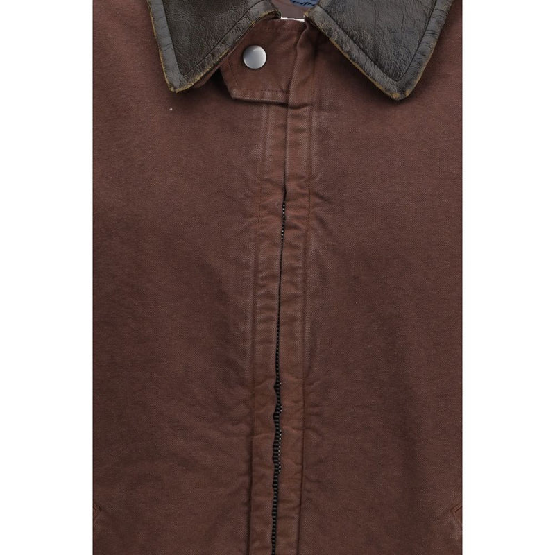 Prada Canvas Old Peacoat - Brown Cotton Coat for Women
