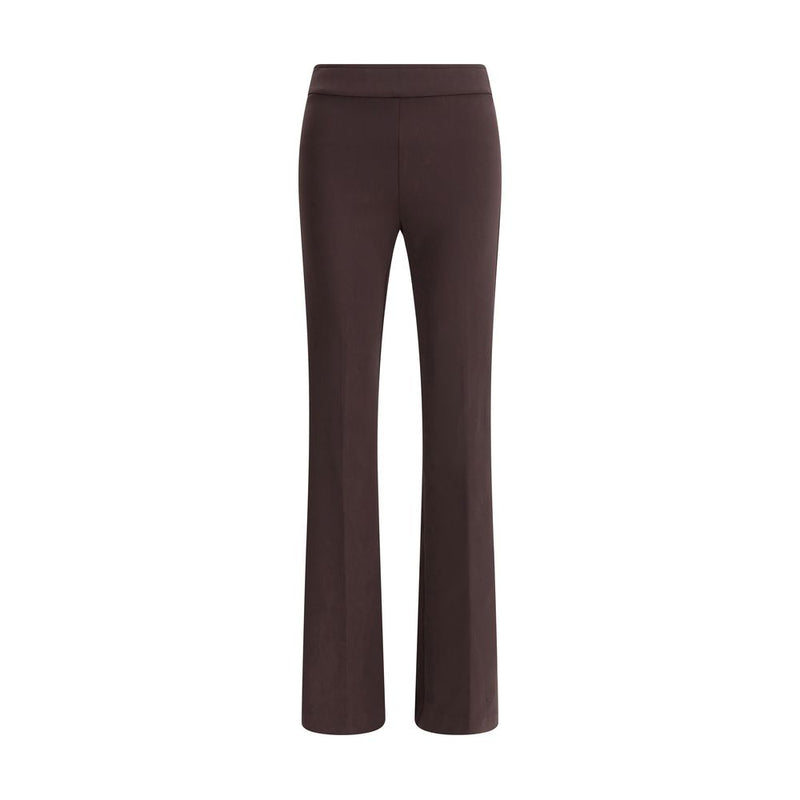 Avenue Montaigne Brown Elastane Flared Pants for Women