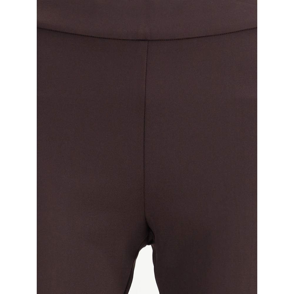 Avenue Montaigne Brown Elastane Flared Pants for Women