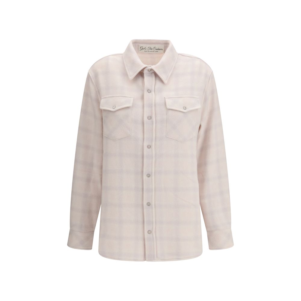 Chemise en cachemire blanc à motif cachemire véritable de Dieu