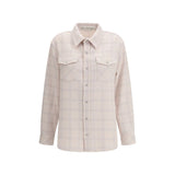 Chemise en cachemire blanc à motif cachemire véritable de Dieu