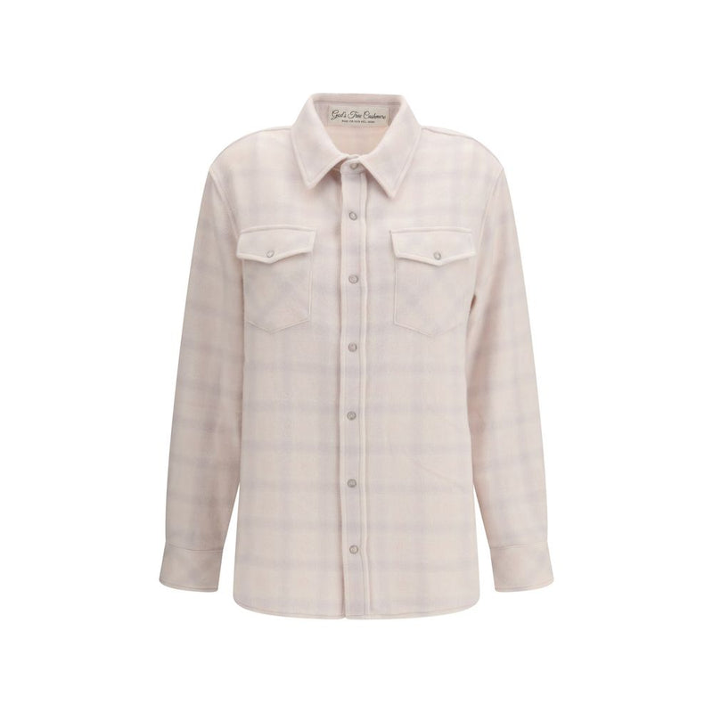 Chemise en cachemire blanc à motif cachemire véritable de Dieu