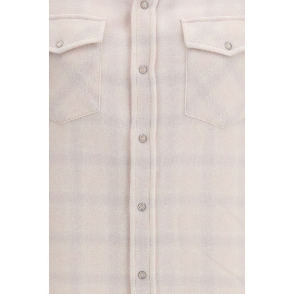 Chemise en cachemire blanc à motif cachemire véritable de Dieu