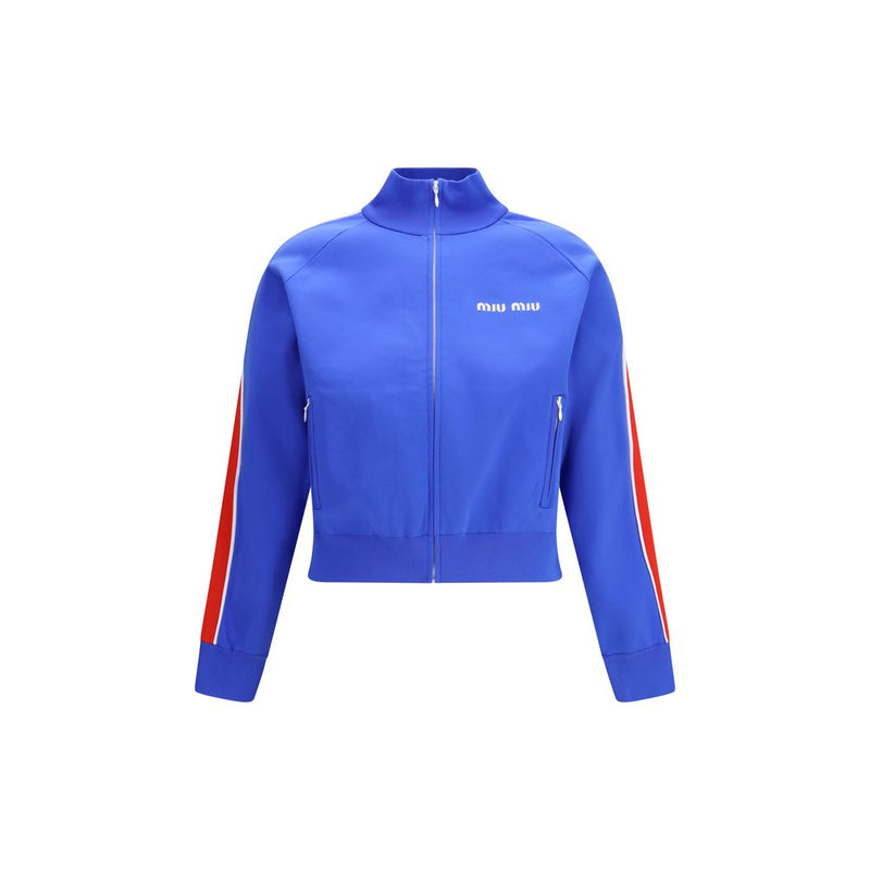 Miu Miu Blue Polyamide Sweatshirt for Women - Sporty Chic Style
