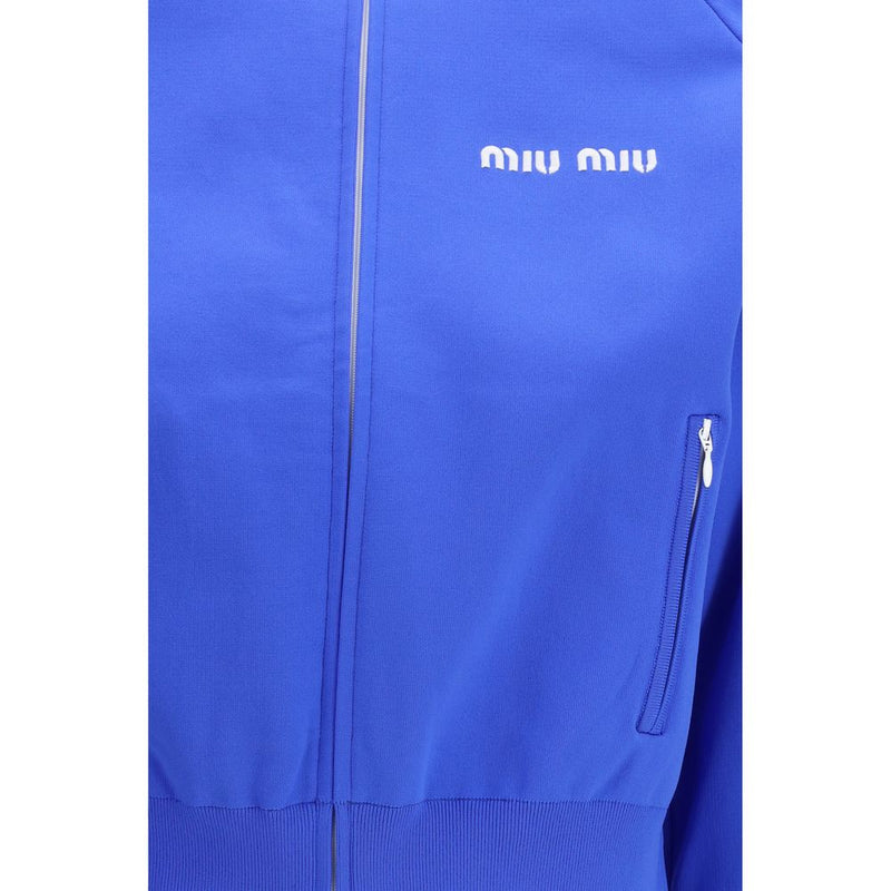 Miu Miu Blue Polyamide Sweatshirt for Women - Sporty Chic Style