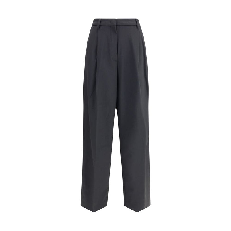 The Latest Black Polyester Pleated Casual Pants for Women