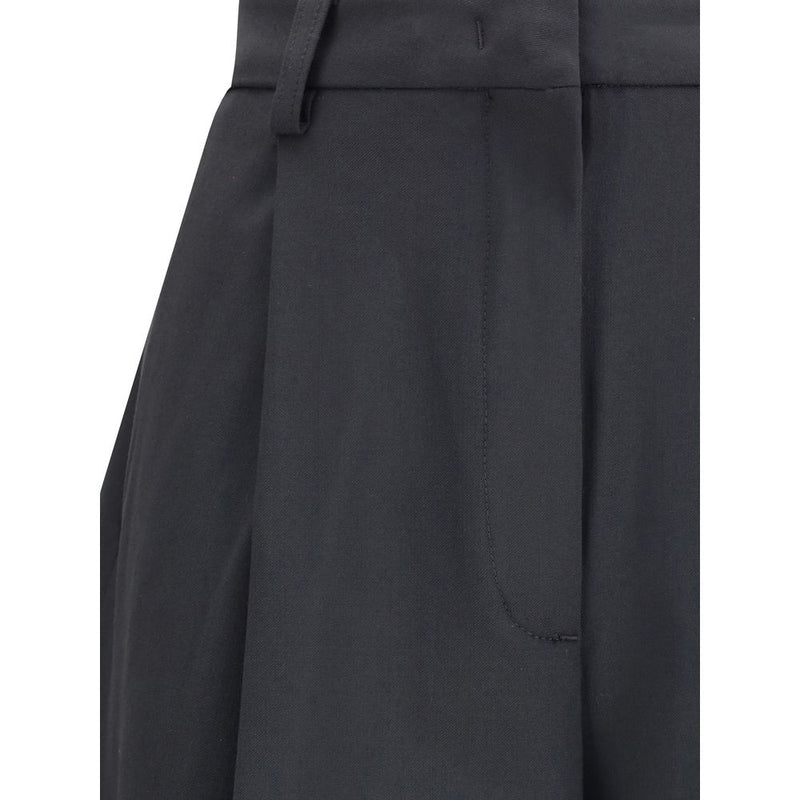 The Latest Black Polyester Pleated Casual Pants for Women
