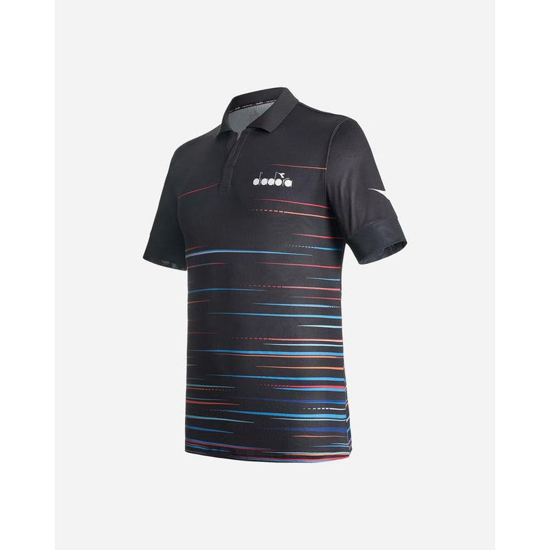 Diadora Black Polyester Polo Shirt - Stylish & Comfortable