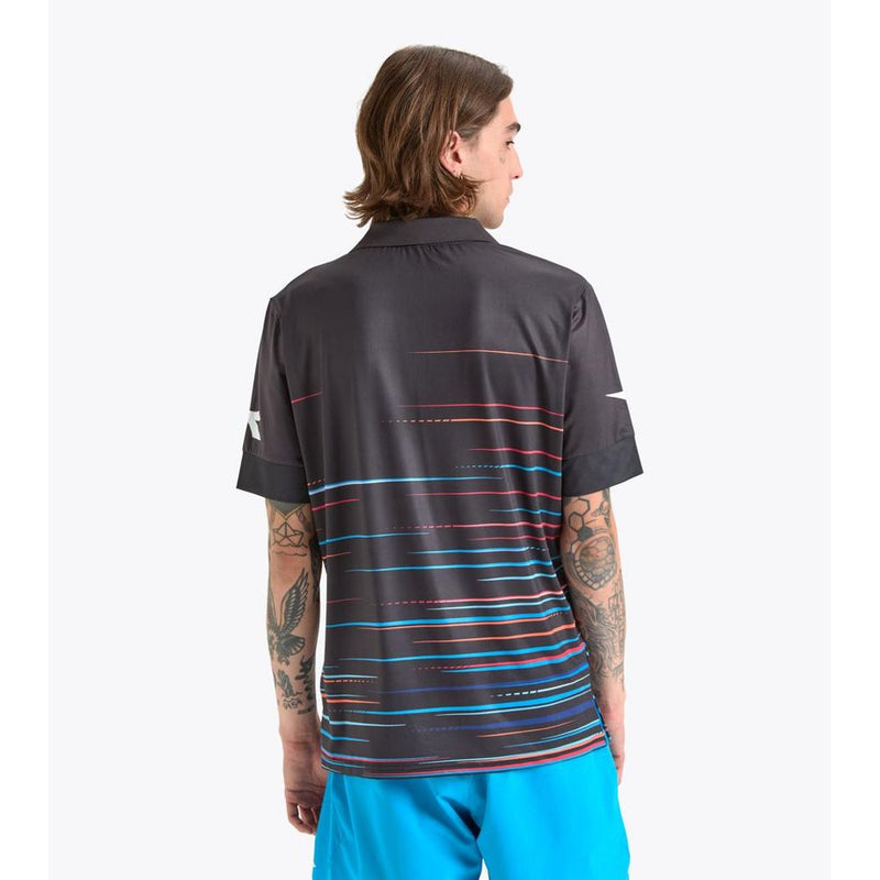 Diadora Black Polyester Polo Shirt - Stylish & Comfortable