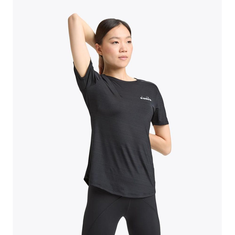 T-shirt Diadora en Polyester Noir pour Femmes