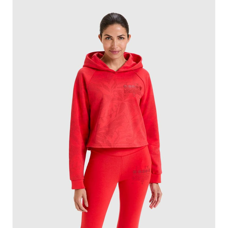 Diadora Red Cotton Sweatshirt - Bold Style for Women