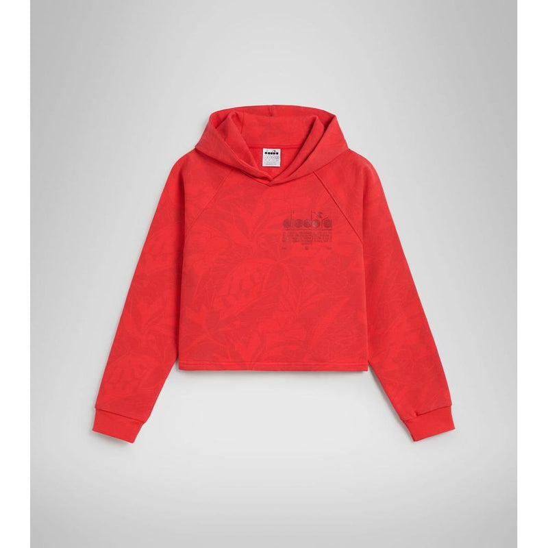 Diadora Red Cotton Sweatshirt - Bold Style for Women