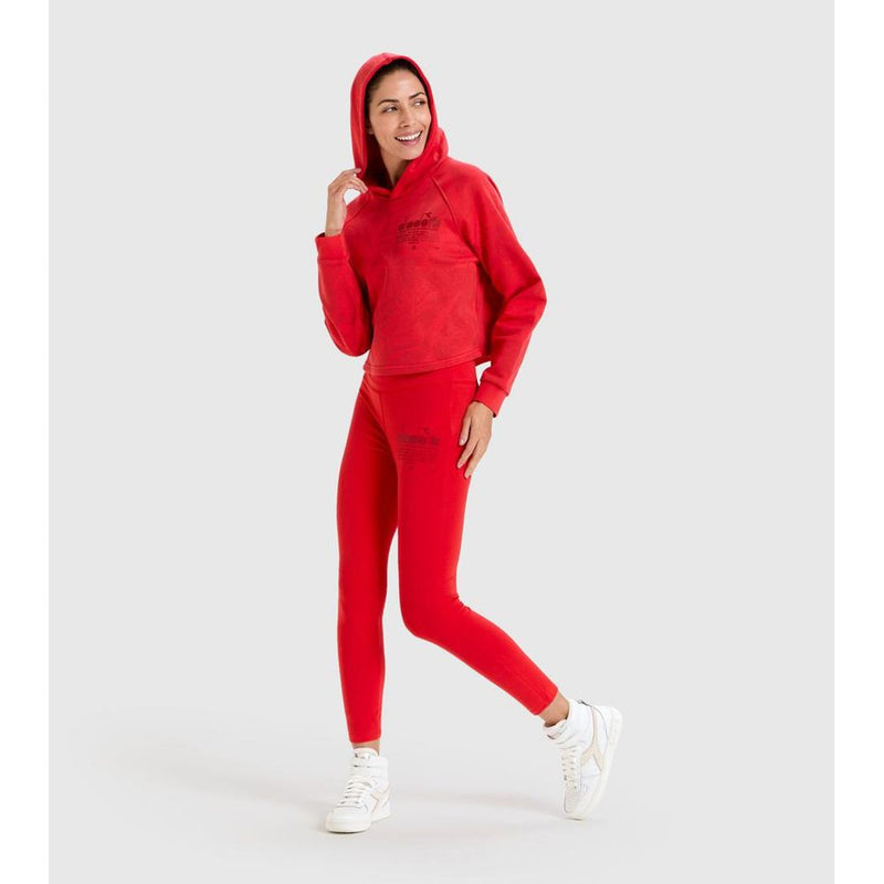 Diadora Red Cotton Sweatshirt - Bold Style for Women