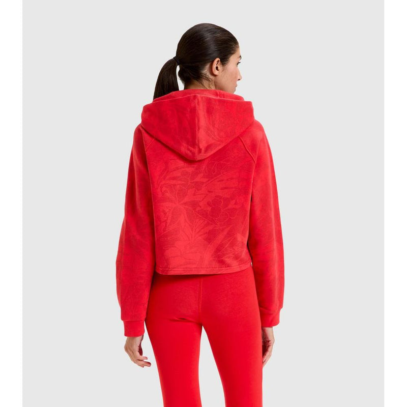 Diadora Red Cotton Sweatshirt - Bold Style for Women