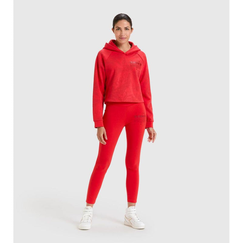 Diadora Red Cotton Sweatshirt - Bold Style for Women