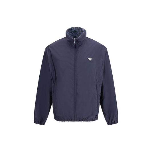 Prada blauwe jas van gerecycled polyamide