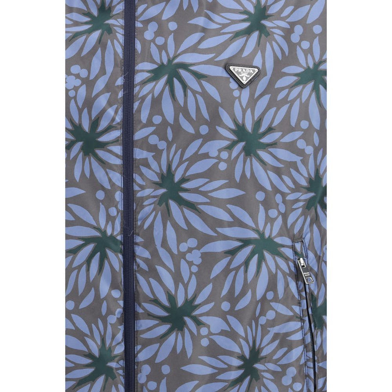 Prada Blue Recycled Polyamide Shell Jacket