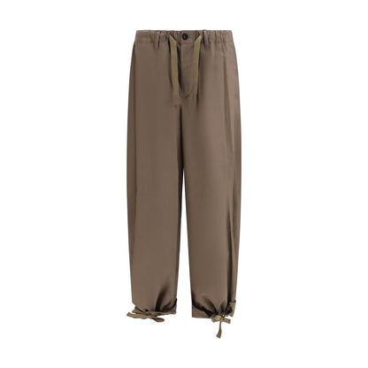 Pantalon décontracté en coton marron Sacai