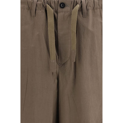 Pantalon décontracté en coton marron Sacai