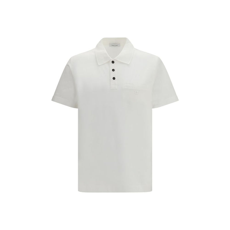 Polo Ferragamo en coton blanc