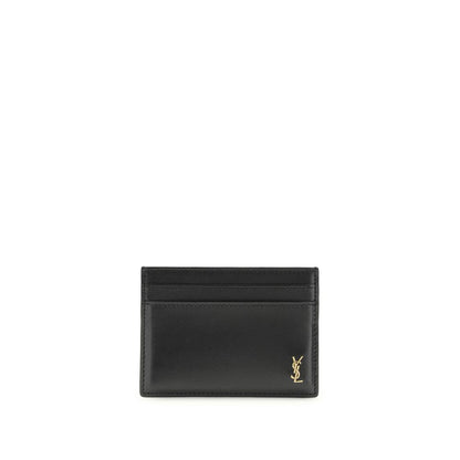 Portefeuille Bos Taurus en cuir de veau noir Saint Laurent