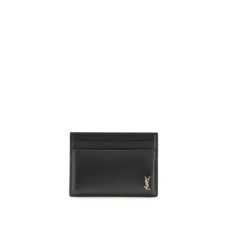 Portefeuille Bos Taurus en cuir de veau noir Saint Laurent